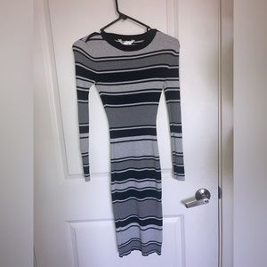 Very slim, soft, long sleeve, winter dress